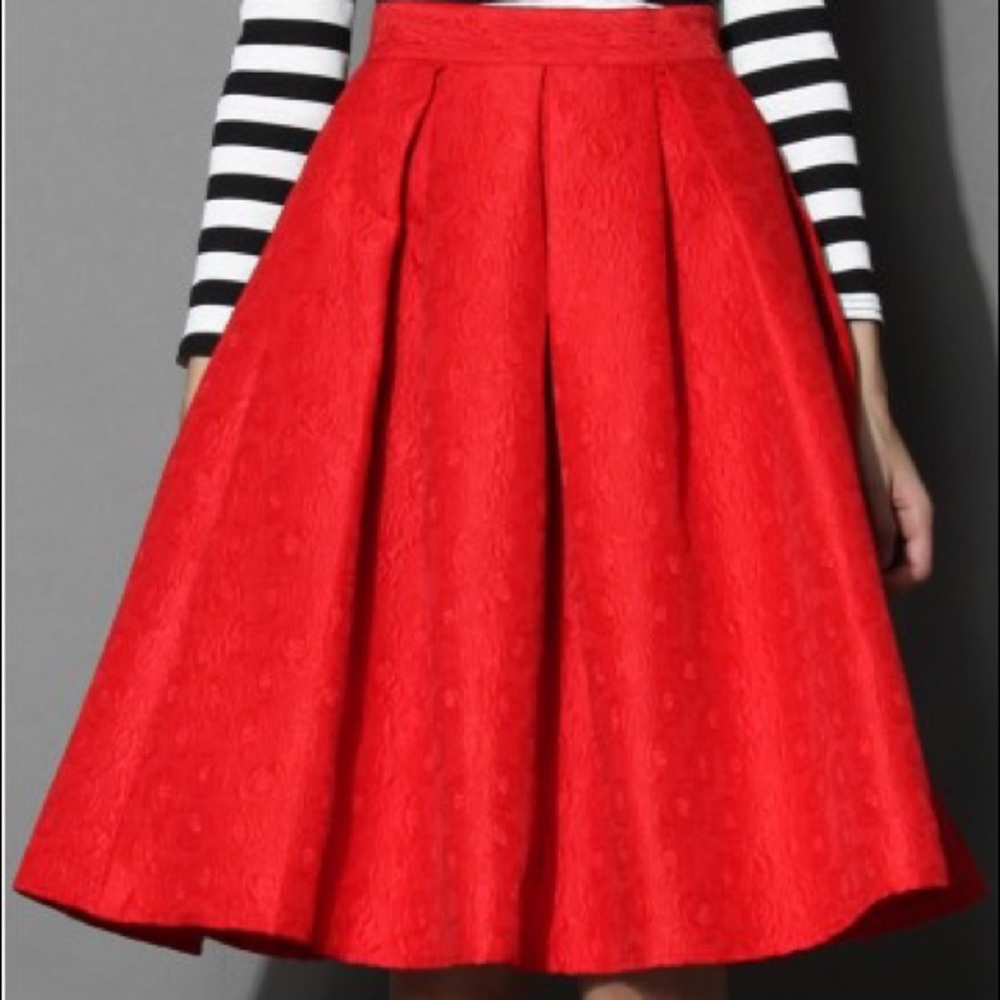 Chicwish midi red skirt